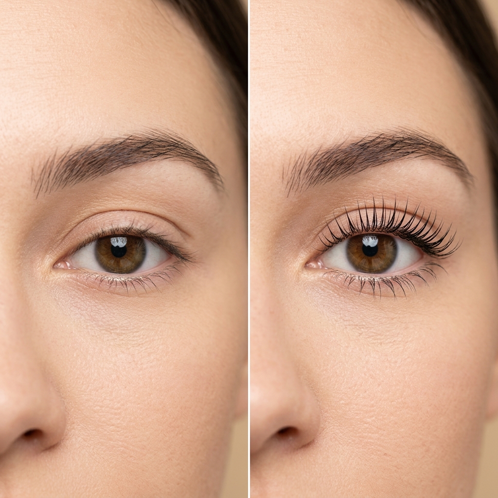 Antes e depois lash lifting